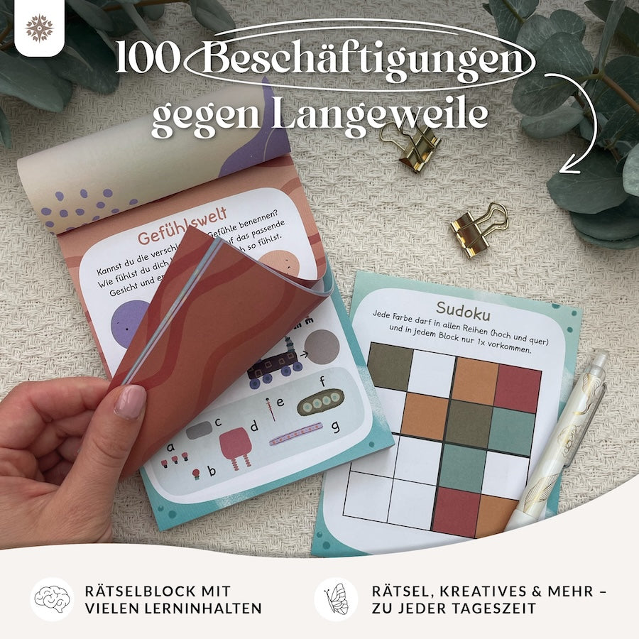 Rätselblock – 100 Beschäftigungen für Kinder