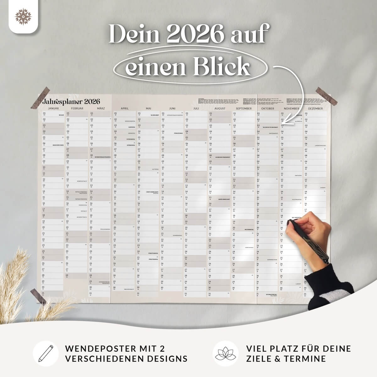 Jahresplaner 2026 - DIN A1 Posterkalender