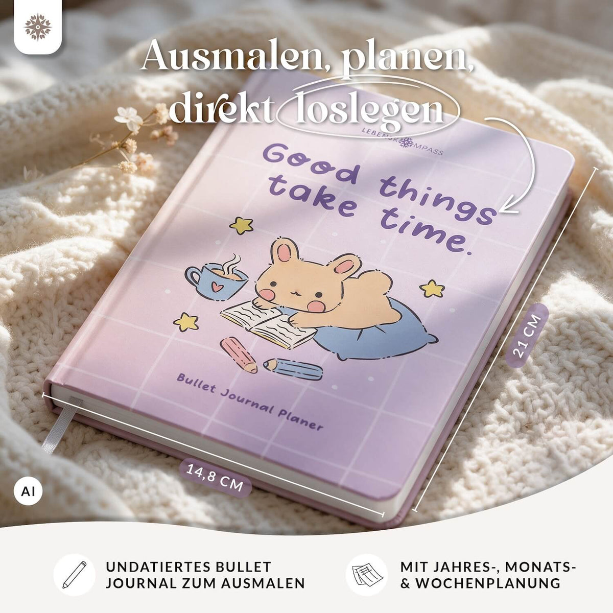 Bullet Journal Planer DIN A5 - Vorgefertigt zum Ausmalen