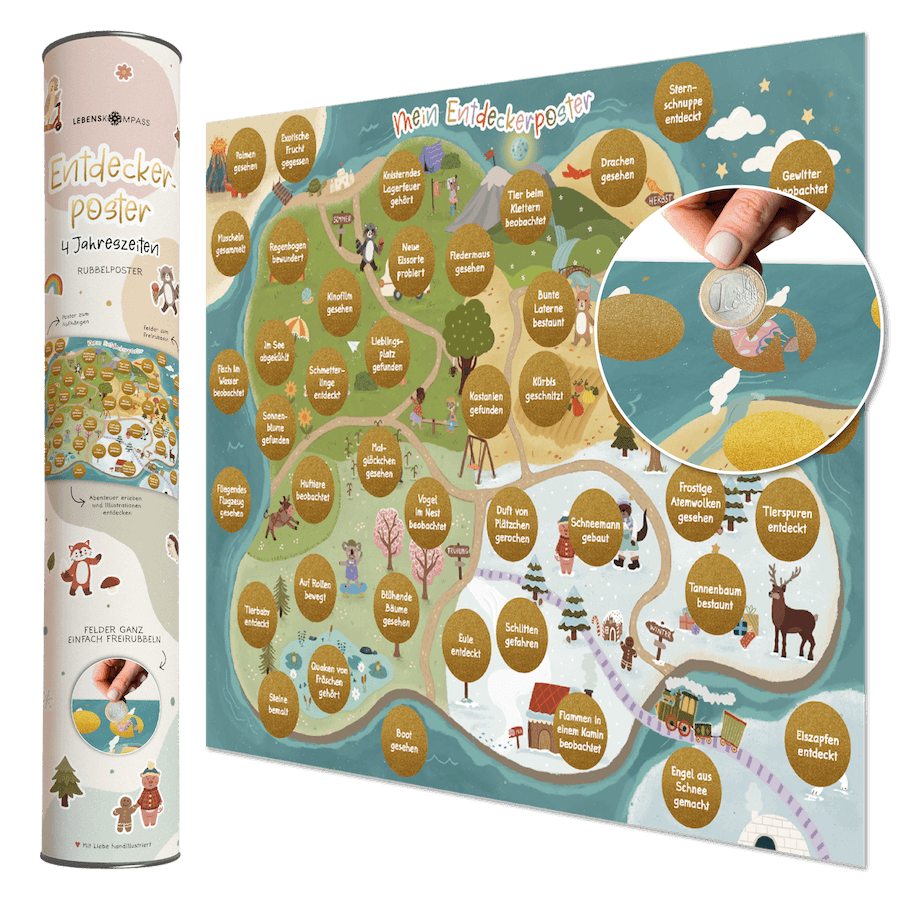 Entdeckerposter für Kinder - Rubbelposter
