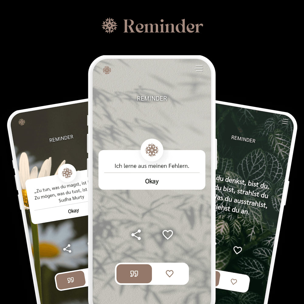 Reminder App 2.0 - Über 1000+ Sprüche & Affirmationen