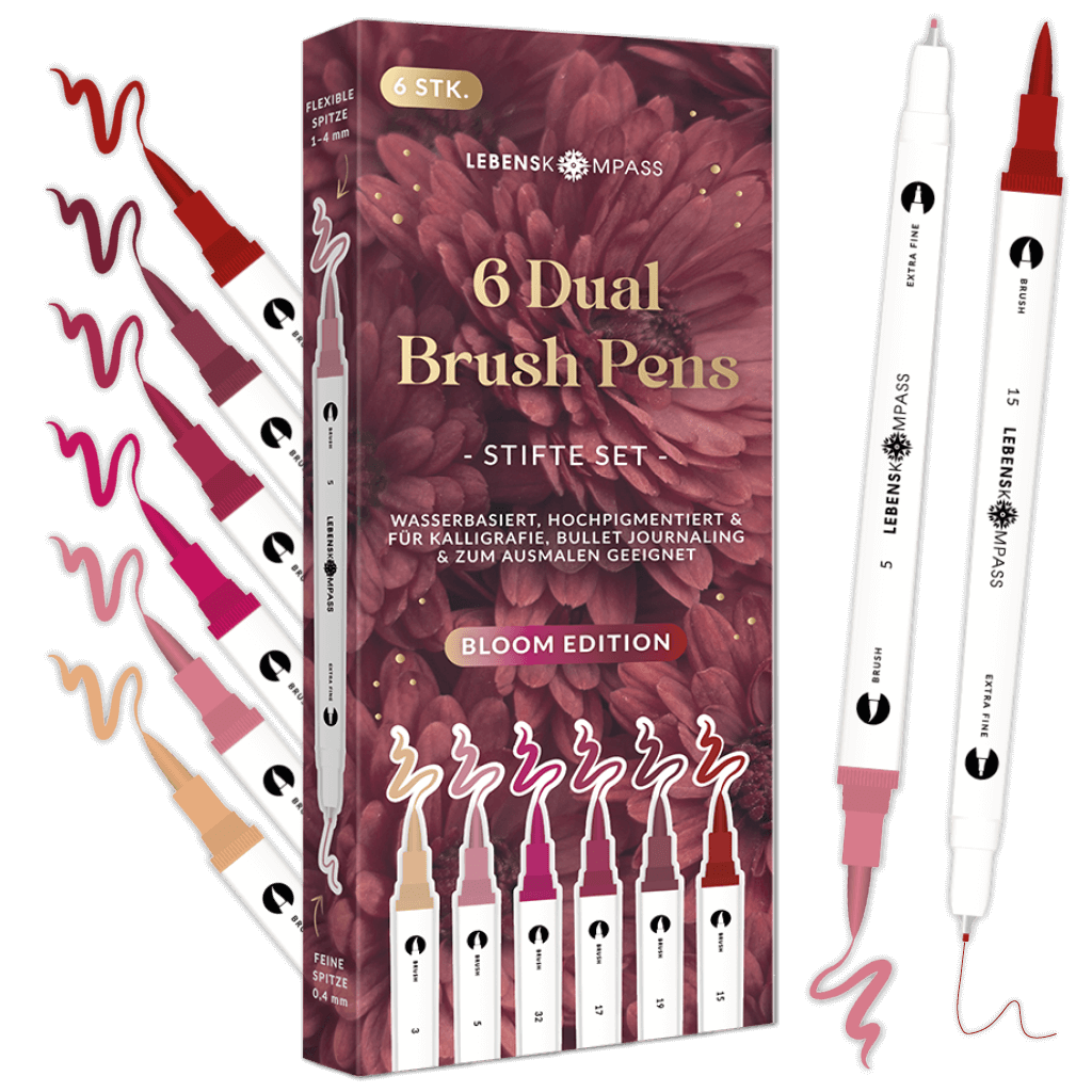 6er Dual Brush Pen Set - farbenfrohe Stifte
