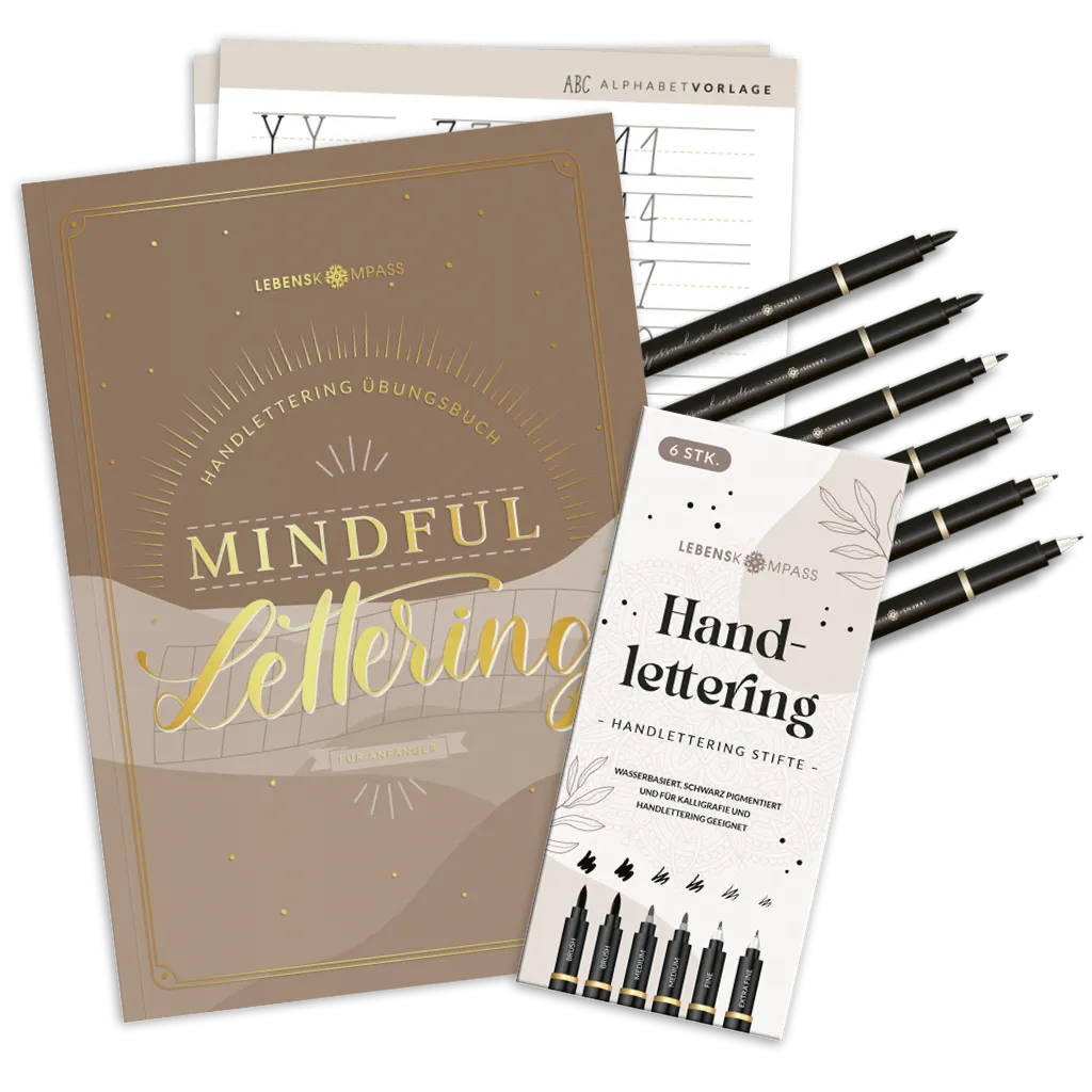 "Handlettering Starter"-Set (Buch + Stifte)