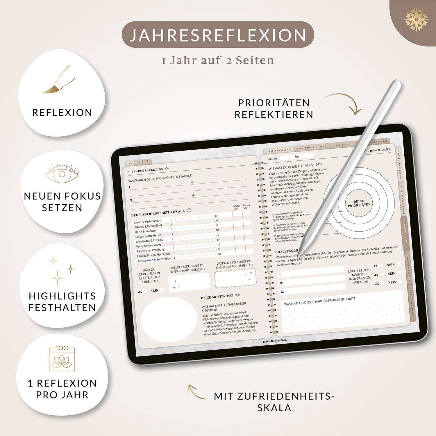 Digitales 3-Jahres-Tagebuch "DEEPTALK" - PDF mit Hyperlinks