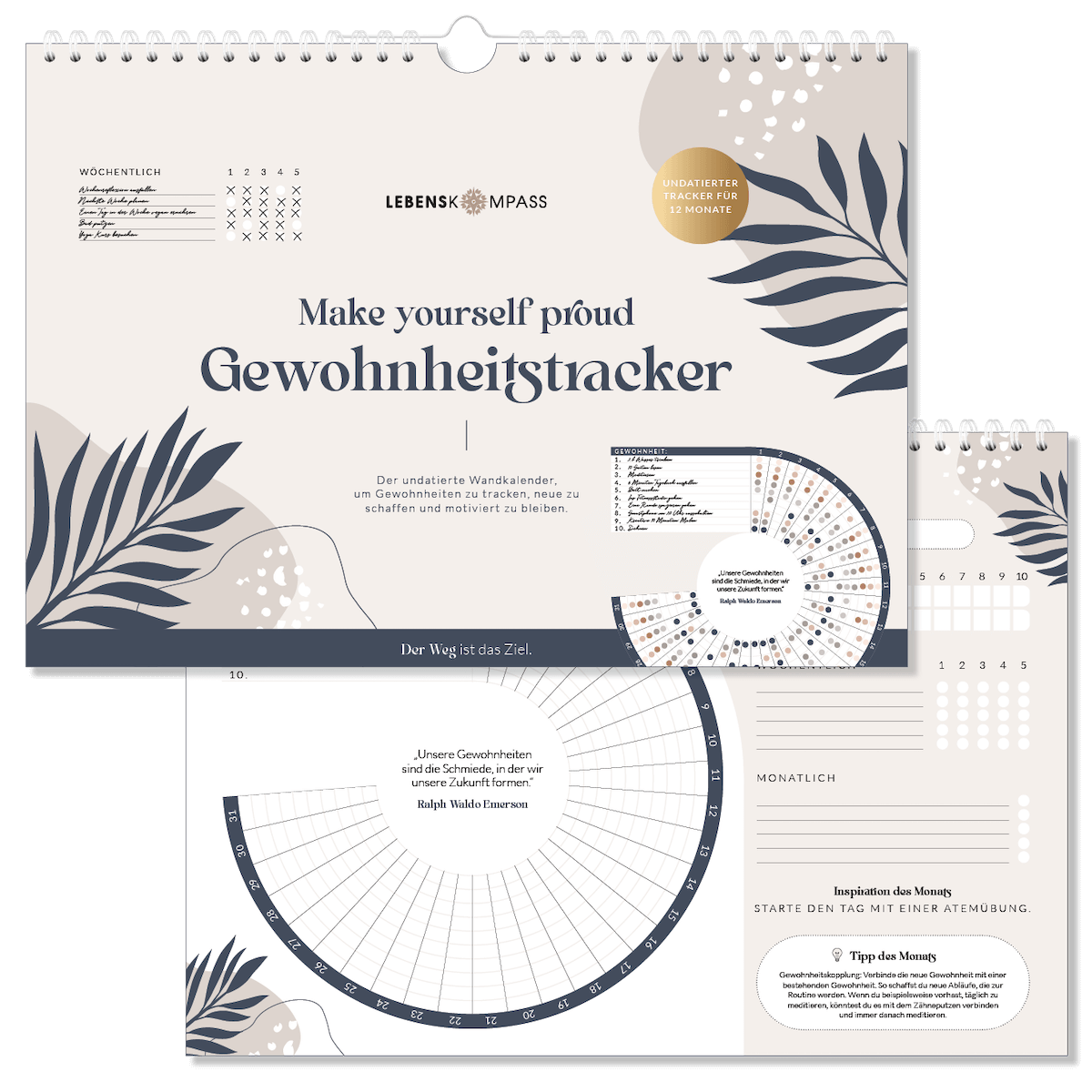 Gewohnheitstracker für 12 Monate - DIN A4 Habit Tracker
