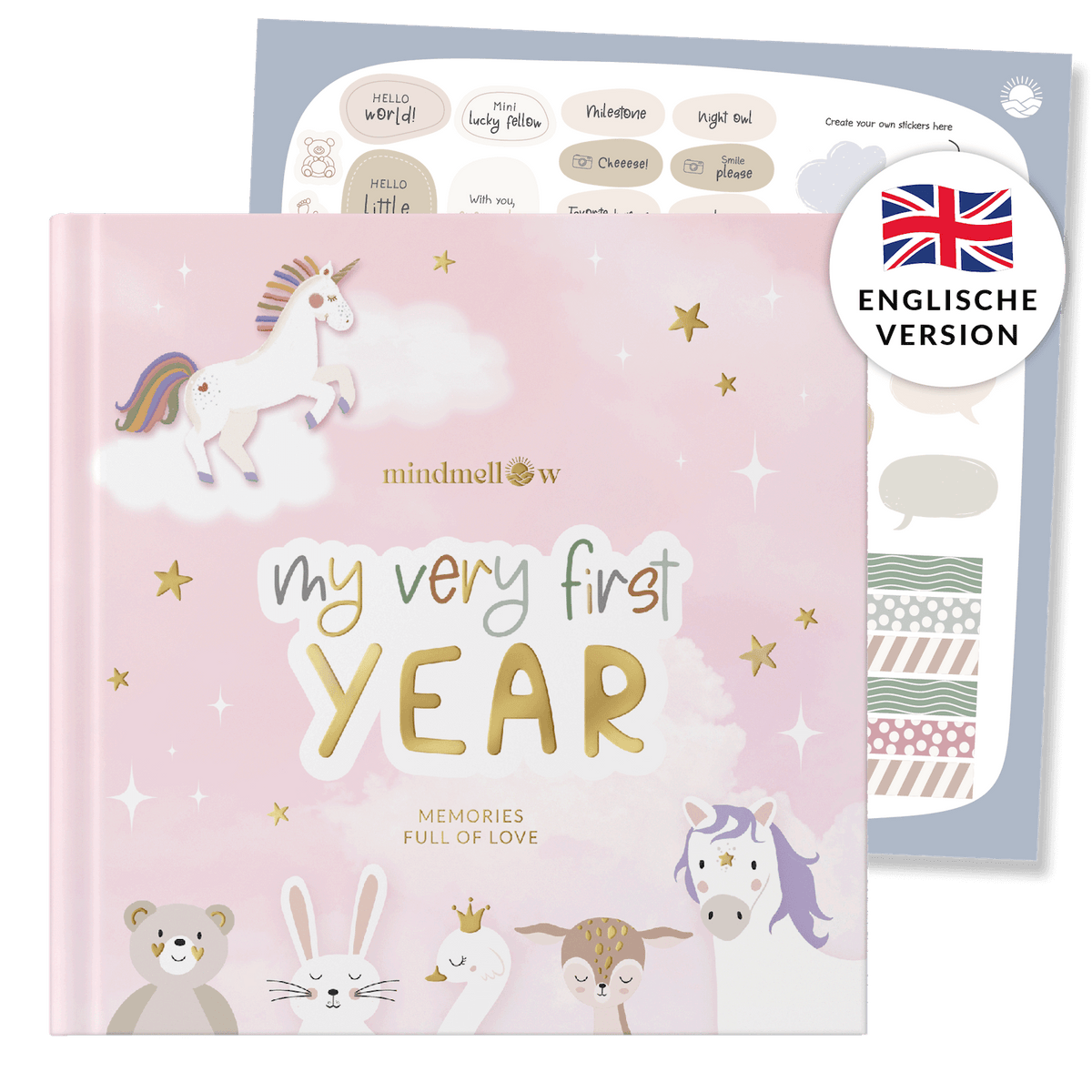 Babytagebuch "Einhorn" - Englische Version