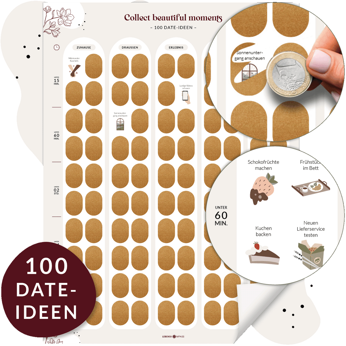 Rubbelposter für Paare – 100 Date-Ideen