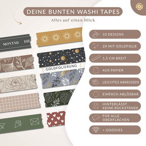 Washi Tapes - Bunte Klebebänder für Kalender & Journal