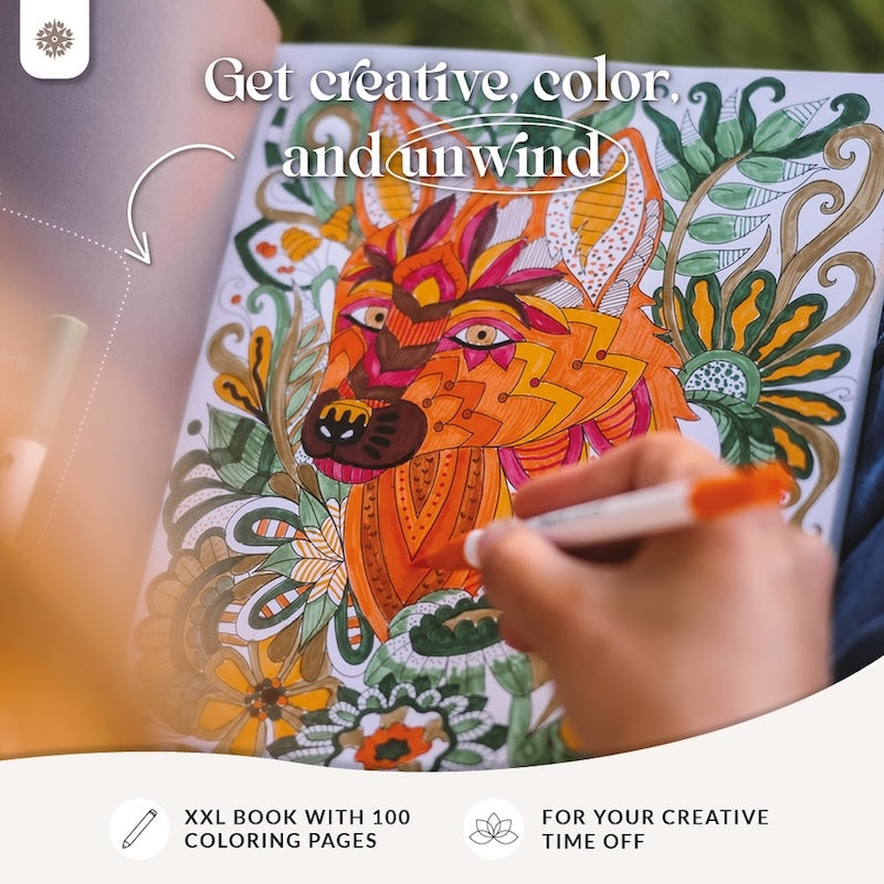 XXL Malbuch für Erwachsene - 100 Motive - Englische Version