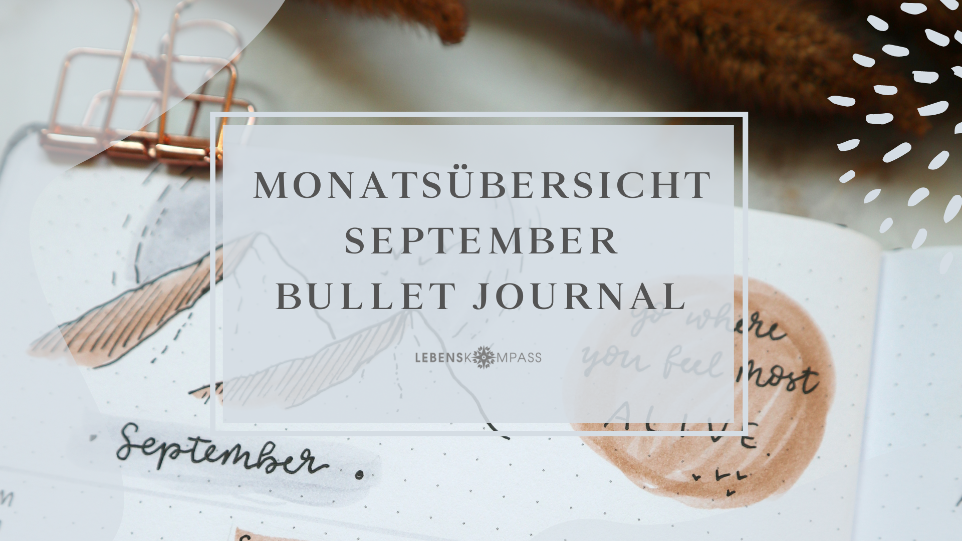 Bullet Journal September: Monatsübersicht mit Alpen-Design