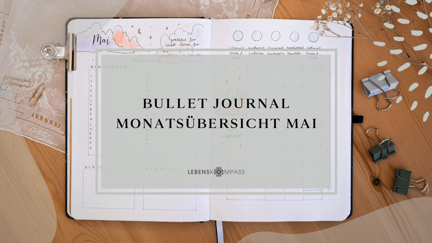 Bullet Journal Mai Monatsübersicht gestalten