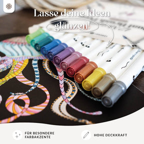 Metallic Dual Brush Pens - 12 bunte Pinselstifte