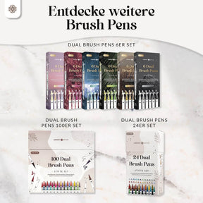 Metallic Dual Brush Pens - 12 bunte Pinselstifte