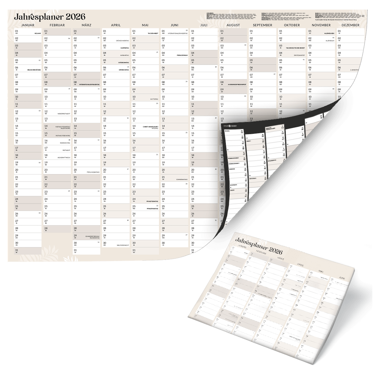 Jahresplaner als Posterkalender für 2026 | Lebenskompass
