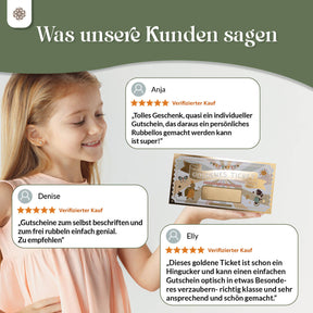 Goldenes Ticket für Kinder - Gutschein zum Freirubbeln