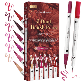 6er Dual Brush Pen Sets - Bunte Pinselstifte