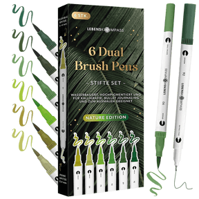 6er Dual Brush Pen Sets - Bunte Pinselstifte