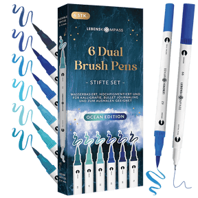 6er Dual Brush Pen Sets - Bunte Pinselstifte