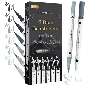 6er Dual Brush Pen Sets - Bunte Pinselstifte