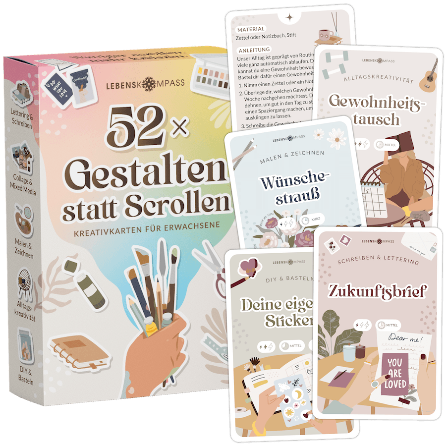 Kreativkarten für Erwachsene - 52 Bastelaufgaben