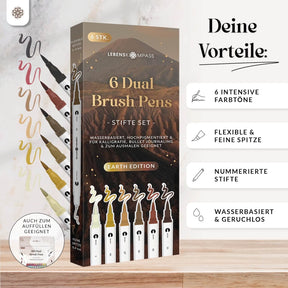 6er Dual Brush Pen Sets - Bunte Pinselstifte