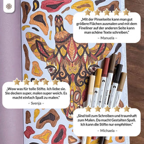 6er Dual Brush Pen Sets - Bunte Pinselstifte