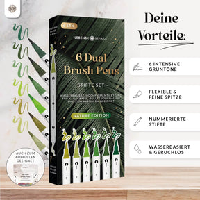 6er Dual Brush Pen Sets - Bunte Pinselstifte
