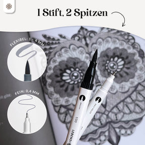 6er Dual Brush Pen Sets - Bunte Pinselstifte