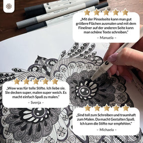 6er Dual Brush Pen Sets - Bunte Pinselstifte