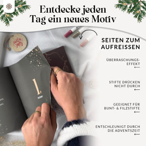 Adventskalender Malbuch zum Ausmalen