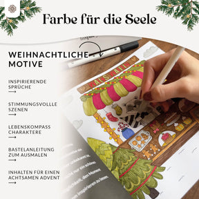 Adventskalender Malbuch zum Ausmalen