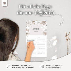 Geburtstagskalender – Immerwährender Wandkalender