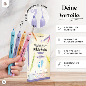 Textmarker Stifte - 6er Set Highlighter