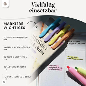 Textmarker Stifte - 6er Set Highlighter