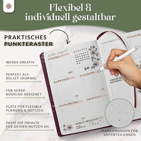 Bullet Journal "SLIM" DIN A5 - Notizbuch mit Punktraster