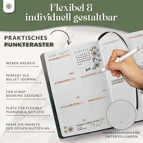 Bullet Journal "SLIM" DIN A5 - Notizbuch mit Punktraster