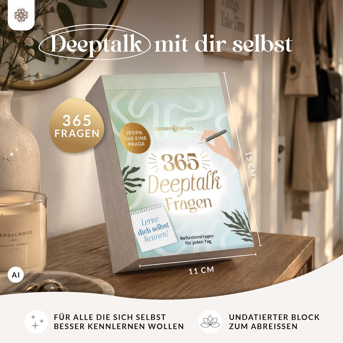 Deeptalk Abreißblock – 365 Fragen, um dich selbst kennenzulernen