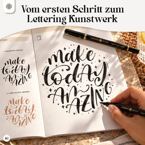 "Handlettering Starter"-Set (Buch + Stifte)