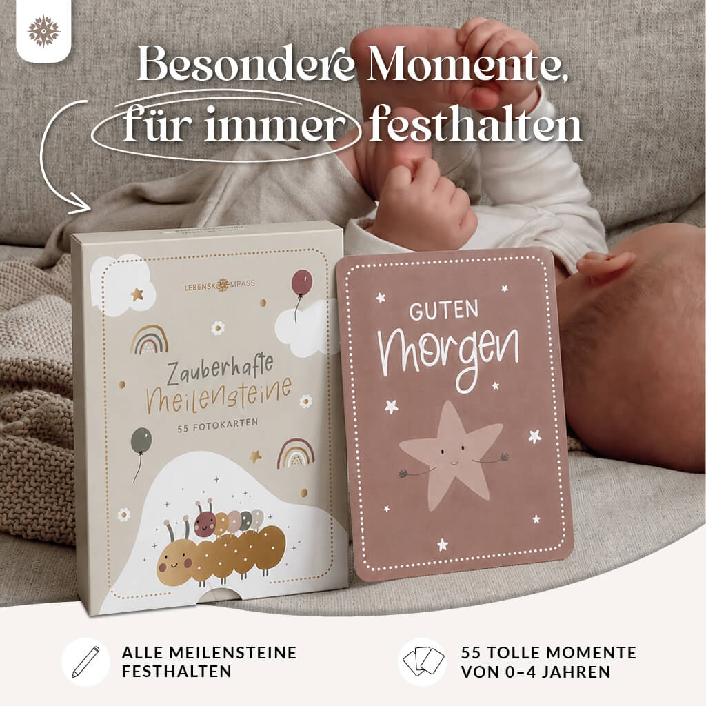 Meilensteinkarten für's Baby - Set mit 55 Karten - Neuauflage