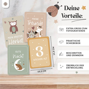 Meilensteinkarten für's Baby - Set mit 55 Karten - Neuauflage