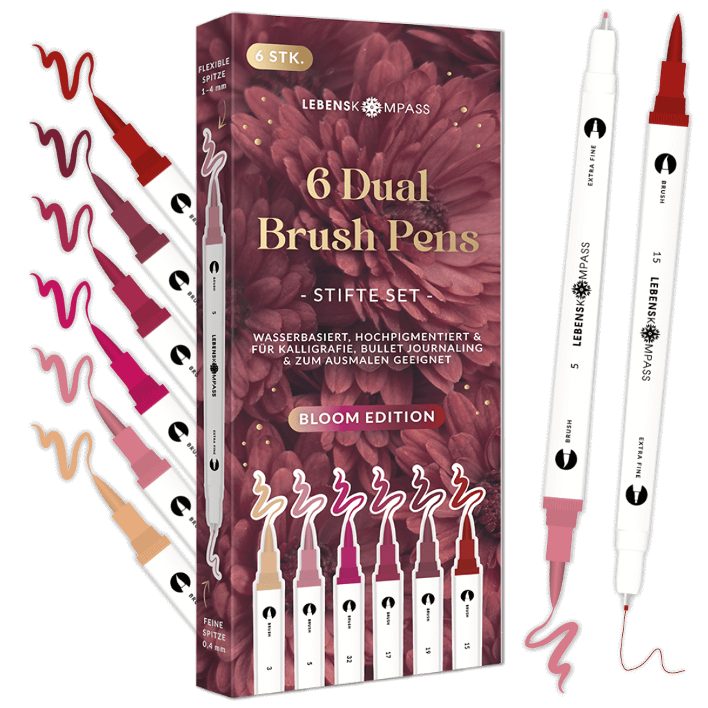 6er Dual Brush Pen Sets - Bunte Pinselstifte