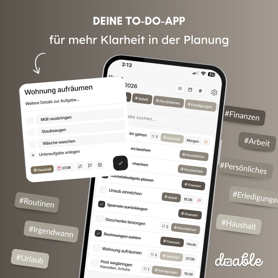 Doable: Minimalistische To-Do App für Fokus & Produktivität