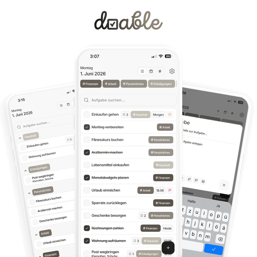 Doable: Minimalistische To-Do App für Fokus & Produktivität