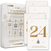 Adventskalender Kartenset zum Aufhängen mit Goldprägung