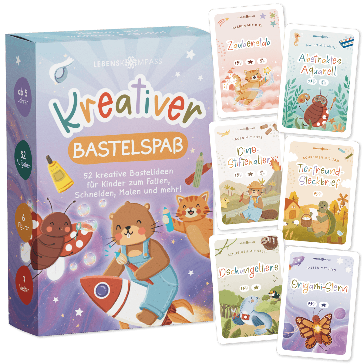 Kreativkarten für Kinder - 52 Bastelaufgaben