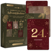 Adventskalender Kartenset zum Aufhängen mit Goldprägung