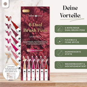 6er Dual Brush Pen Sets - Bunte Pinselstifte