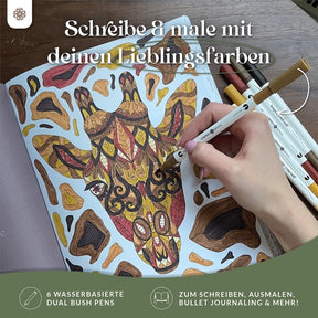 6er Dual Brush Pen Sets - Bunte Pinselstifte