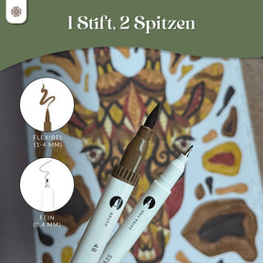 6er Dual Brush Pen Sets - Bunte Pinselstifte