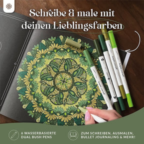 6er Dual Brush Pen Sets - Bunte Pinselstifte